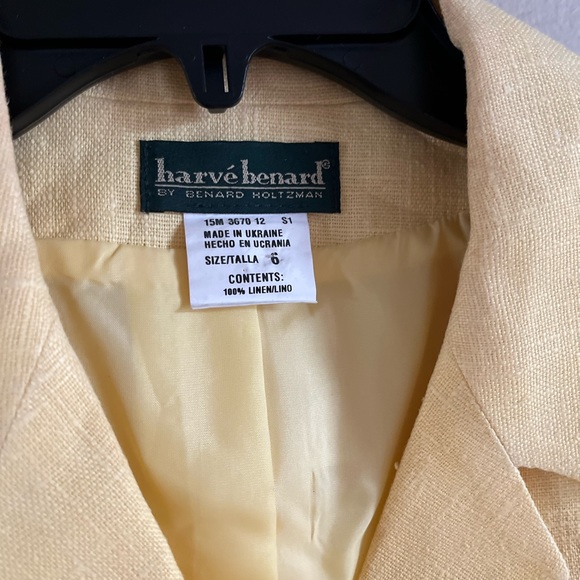 Harve Benard soft yellow 100% linen blazer - Picture 3 of 7